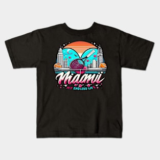 Miaami tennis: my endless love. Kids T-Shirt